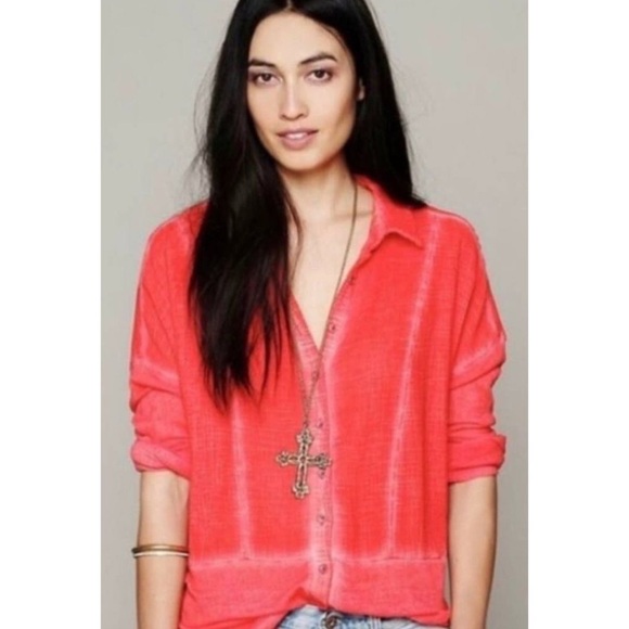 BEING DELETED Free People Zahara Button Up Top - Picture 3 of 6